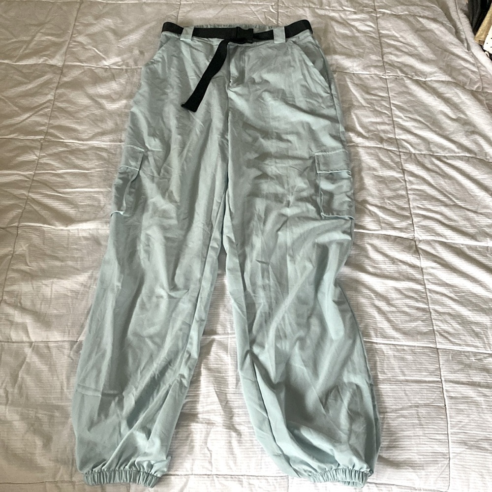 FOREVER 21 aqua cargo pants
